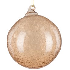 Glass ball assortment, set of 3, washed ca.8cm, curry