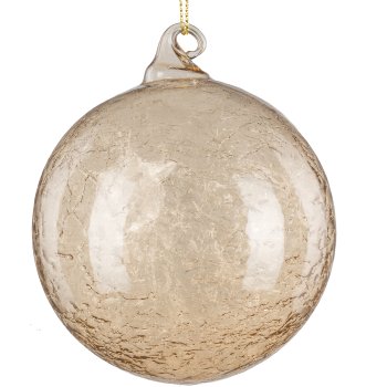 Glass ball assortment, set of 3, washed approx. 8cm, beige