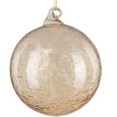Glass ball assortment, set of 3, washed approx. 8cm, beige