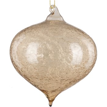 Glass ball assortment, set of 3, washed approx. 8cm, beige