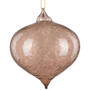Glas Kugel Sortiment, 3erSet, washed ca.8cm, Mandel