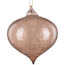 Glas Kugel Sortiment, 3erSet, washed ca.8cm, Mandel