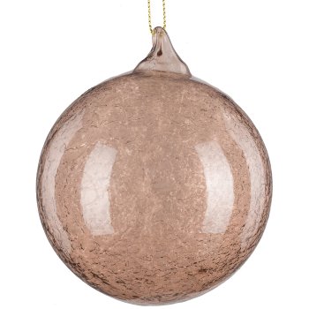 Glas Kugel Sortiment, 3erSet, washed ca.8cm, Mandel