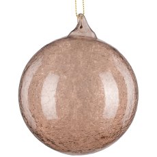 Glas Kugel Sortiment, 3erSet, washed ca.8cm, Mandel