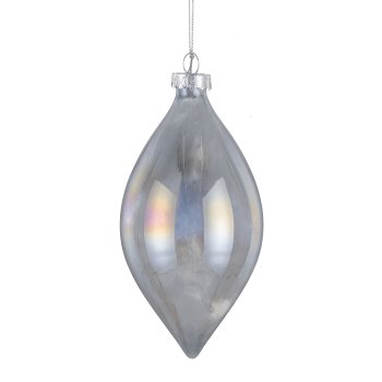 Glass ball assortment, set of 3, pearl luster ca.8cm, smoke grey