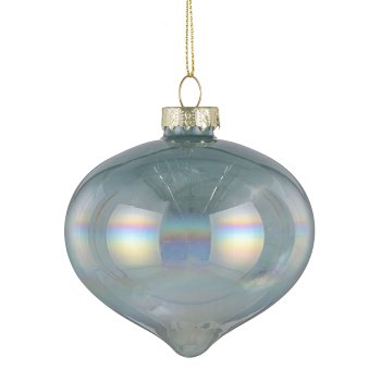 Glas Kugel Sortiment, 3erSet, pearl luster ca.8cm, Pfau