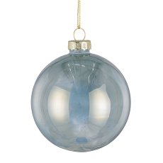 Glass ball assortment, set of 3, pearl luster ca.8cm, peacock