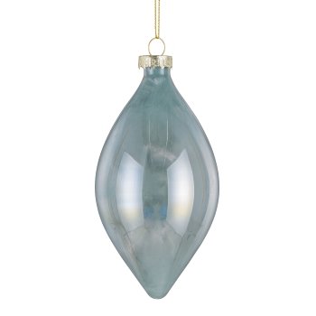 Glas Kugel Sortiment, 3erSet, pearl luster ca.8cm, Pfau