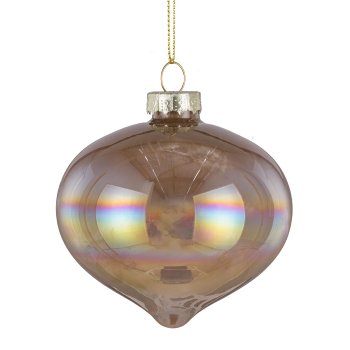 Glass ball assortment, set of 3, pearl luster ca.8cm, almond