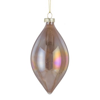 Glass ball assortment, set of 3, pearl luster ca.8cm, almond