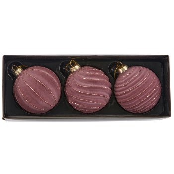 Glashänger Kugel, 3fa.so., Bioglitter, 8x8x8cm, mauve