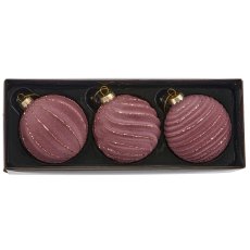 Glashänger Kugel, 3fa.so., Bioglitter, 8x8x8cm, mauve