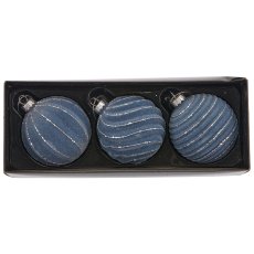 Glashänger Kugel, 3fa.so., Bioglitter, 8x8x8cm, taubenblau