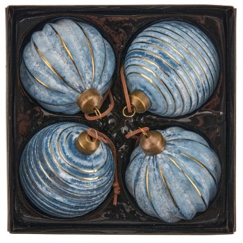 Glashänger Kugel, Bioglitter, 8x8x8cm, taubenblau