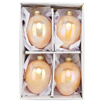 Glashänger Ei, glänzend, 4/Box, 5,5x5,5x8cm, sorbet
