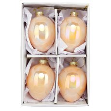 Glashänger Ei, glänzend, 4/Box, 5,5x5,5x8cm, sorbet
