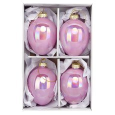 Glashänger Ei, glänzend, 4/Box, 5,5x5,5x8cm, violett