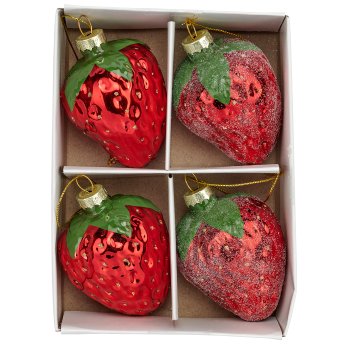 Glashänger SUNSHINE Erdbeere, 2fa.so., 4/Box, 5,5x5,5x7cm, rot