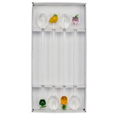 Glas Rührstab SUNSHINE mit Fruchtmotiv, lebensmittelecht, 4/Box, 2x1,5x17,5cm, bunt