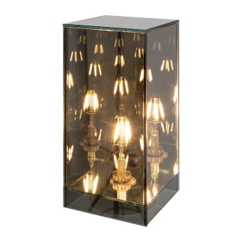 Glas Tischlampe Säule mit 20 LED LIGHTS, 12x12x25cm, grau, ist die -47, 6 Stunden Timer