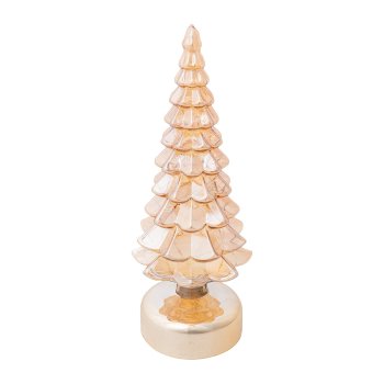 Glass Fir Tree with LED, 8x22 cm, Gold