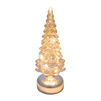 Glass Fir Tree with LED, 8x22 cm, Gold