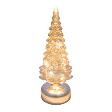 Glass Fir Tree with LED, 8x22 cm, Gold