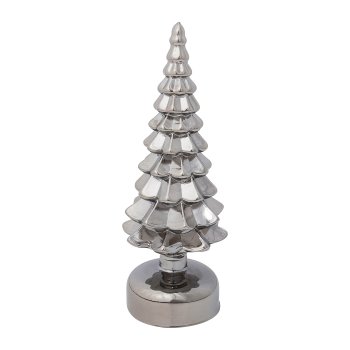 Glas Tannenbaum m.LED, 8x22cm, grau