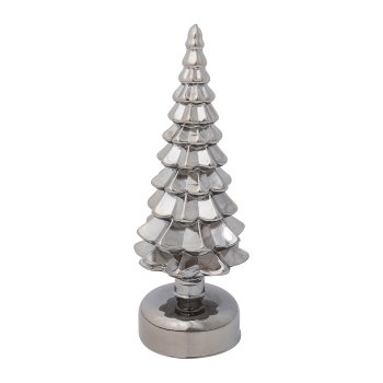 Glass Fir Tree with LED, 9,5x27cm, Grey