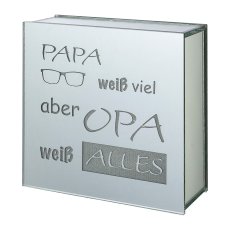 Glass Decoration with LED 'Opa', 15x6x15cm, Clear