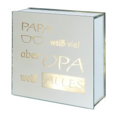 Glas Deko m.LED 'OPA', 15x6x15cm, klar, Lepuro