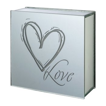 Glass Decoration with LED 'Liebe', 15x6x15cm, Clear