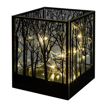 Glass lantern square, CUBUS TREE, 10x10x12cm,