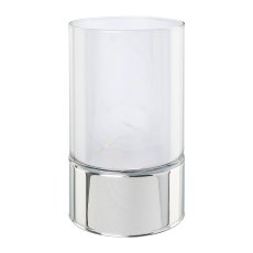 Glas Zylinder m.LED m.Sterneffekt THOUSAND, 9x9x15cm, silber