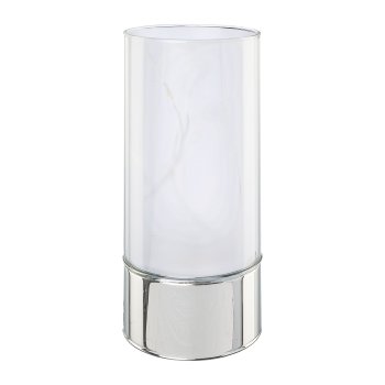 Glas Zylinder m.LED m.Sterneffekt THOUSAND, 9x9x20cm, silber