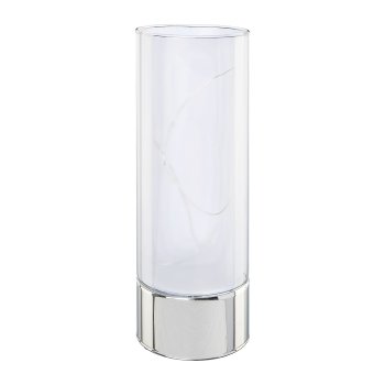 Glas Zylinder m.LED m.Sterneffekt THOUSAND, 9x9x25cm, silber