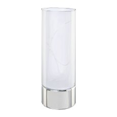 Glas Zylinder m.LED m.Sterneffekt THOUSAND, 9x9x25cm, silber
