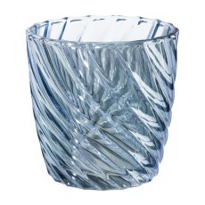 Glass Tealight Curled Luster, 9x9cm, Blue
