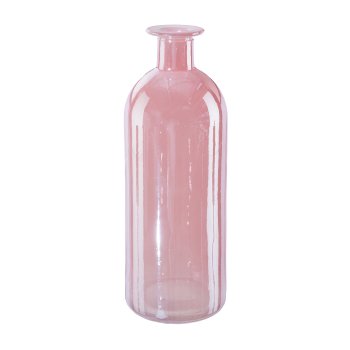 Glass Flat Vase Luster, 7x20,5 cm, Pink