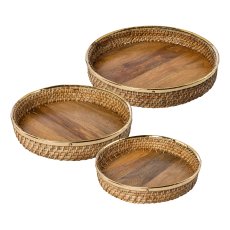 Rattan Tablett m.Messing Rand