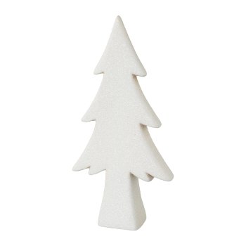 Ceramic Tree Glittered, 15,2x7,2,4cm, White