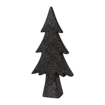 Keramik Baum geglittert, 22,5x11x4,2cm, schwarz