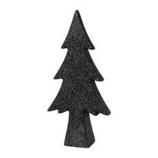 Keramik Baum geglittert, 22,5x11x4,2cm, schwarz