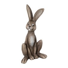 Polyresin rabbit, 15.5x14x29cm, brown
