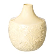 Porcelain Vase with Flower Decoration Blooming, 12,5x12,5x14,8cm, Light