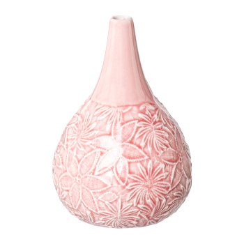 Porcelain Vase with Flower Decoration Blooming, 12,6x12,6x18,7cm, Pink