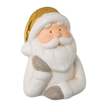 Ceramic Santa Claus head,2 assorted FADES OF GOLD,