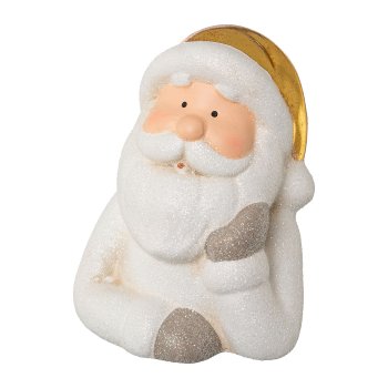 Ceramic Santa Claus head,2 assorted FADES OF GOLD,