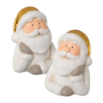 Ceramic Santa Claus head,2 assorted FADES OF GOLD,