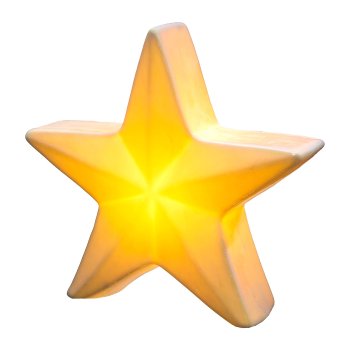 Ceramic star w.LED,LIGHTS UP, 24x6,6x22,3cm,